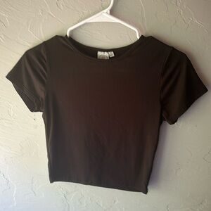 Solid black crop top